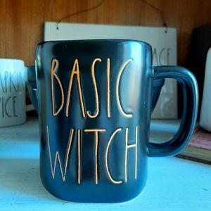 Rae Dunn BASIC WITCH matte black with orange int.